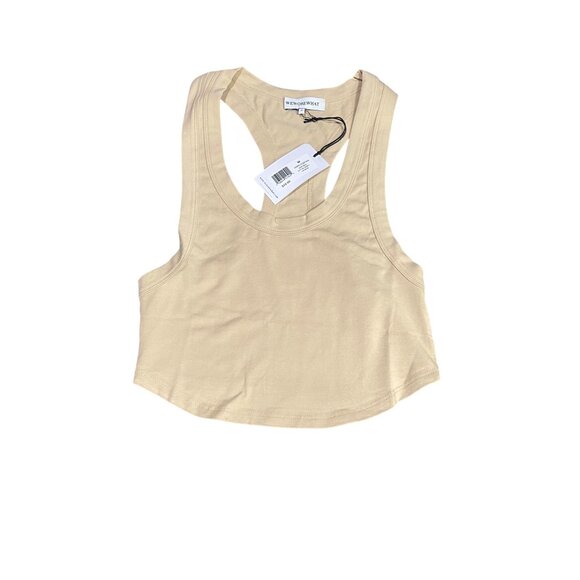 We Wore What Tan Cotton Cropped Scoop Tank Top M - Picture 1 of 4